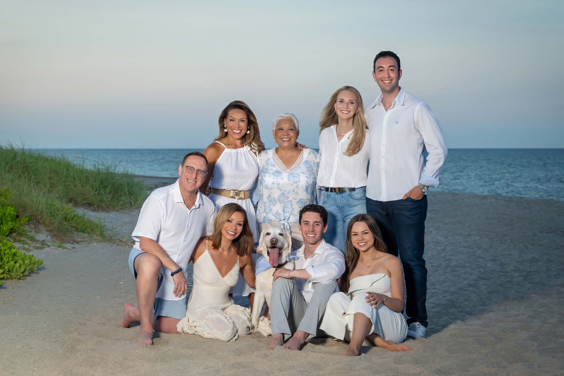 Beach Family photos with dog at Juno Beach, South Florida