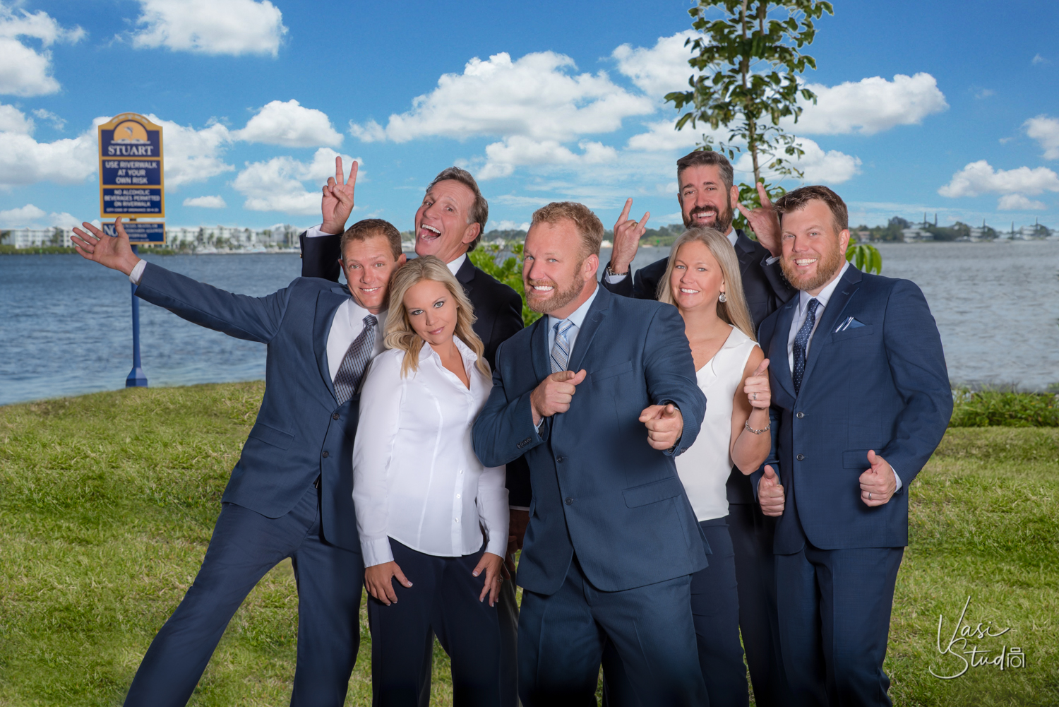 Fun team business portrait in Stuart.