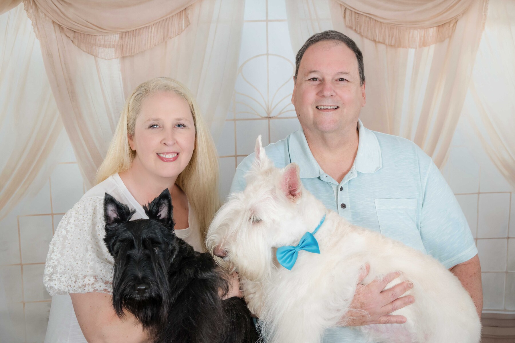 Studio Photo session of family with pets